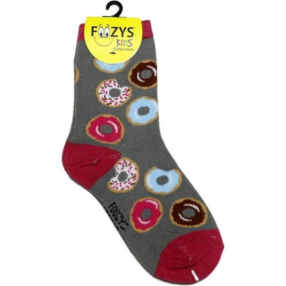 Foozys Kids Girls Donuts Socks - Colorful Fun Crazy Cute Crew Socks