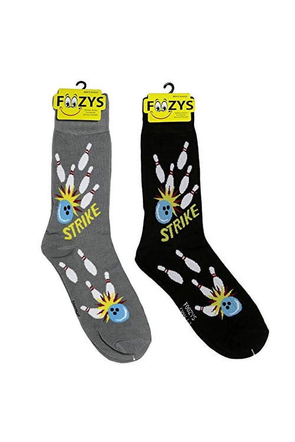 Men’s Bowling Cool Sports Novelty Crew Socks | 2 Pair
