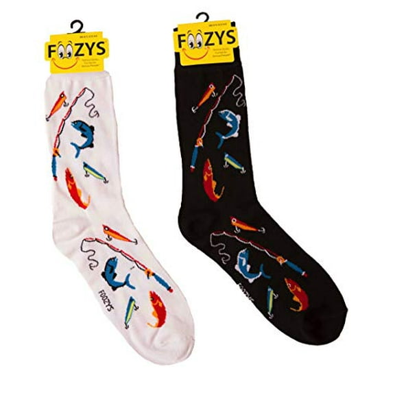 Foozys Men’s Fly Fishin Cool Sports Novelty Crew Socks | 2 Pair