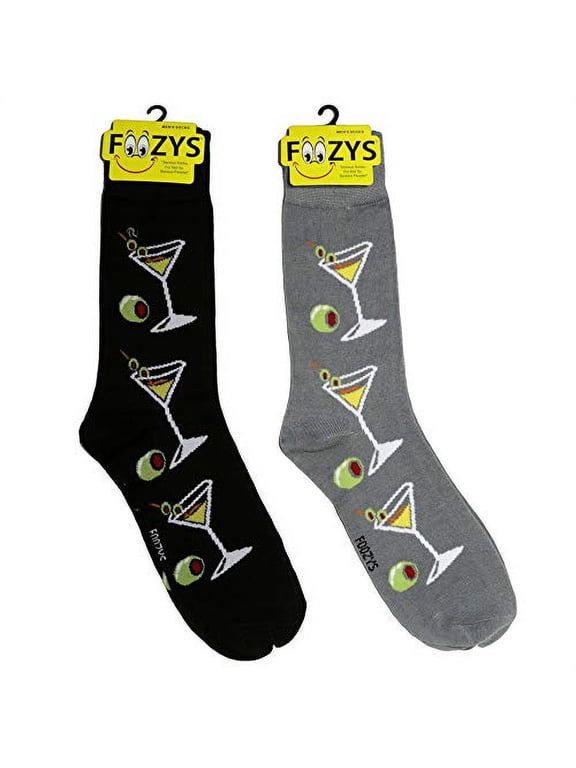 Men’s Martini's l Food & Drink Novelty Crew Socks | 2 Pair