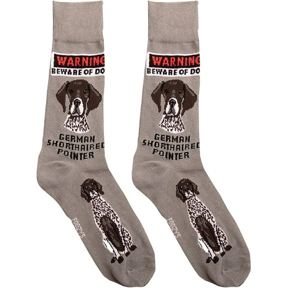 Foozys Mens Crew Socks | Cute Dog Dad Funny Gift for Canine Pet Novelty | 1 Pair - German Shorthaired Pointer