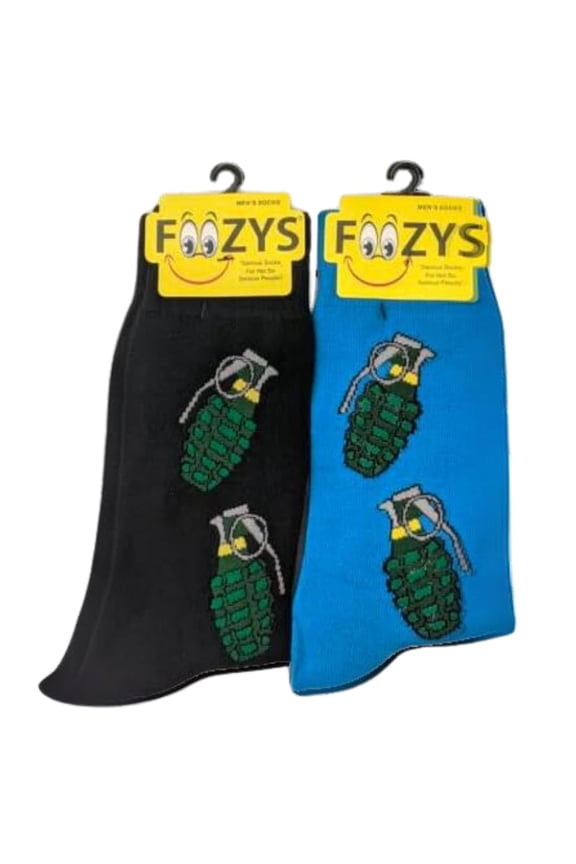 Mens Crew Socks Grenades Men's Novelty Socks 2 pairs