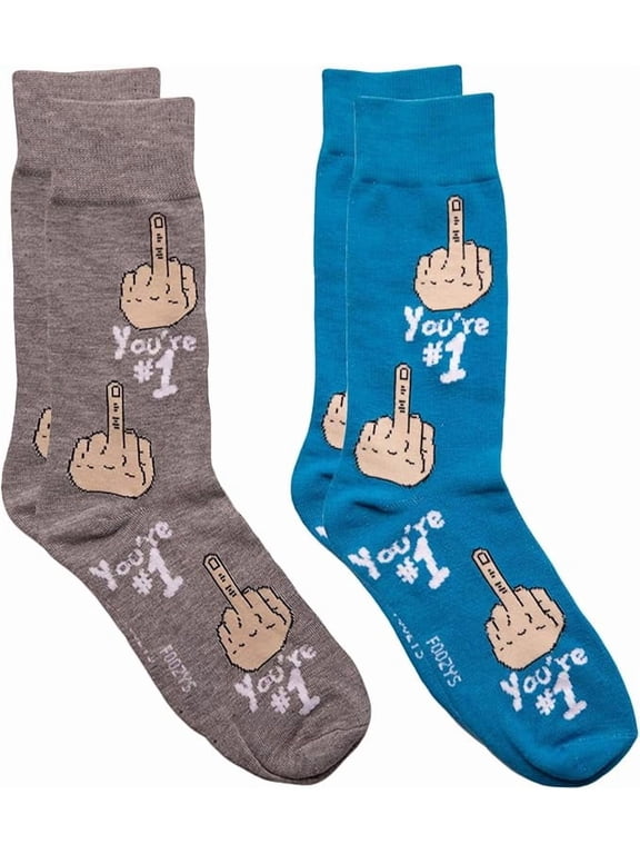Mens Crew Socks | Late Night Party & Up to No Good Novelty Socks | 2 Pair (Youre #1)