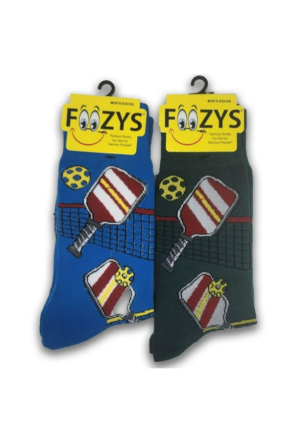 Mens Crew Socks | Pickelball Style Novelty Socks | 2 Pair
