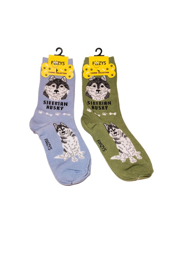 Unisex Crew Socks Canine Collection (Siberian Husky)