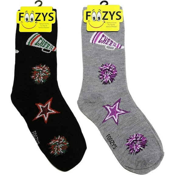 Foozys Women’s Crew Socks | Cheerleading Cool Sports Novelty Socks | 2 Pair