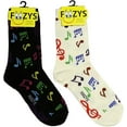 thumbnail image 1 of Foozys Women Crew Socks | Fun Fancy Musical Notes Novelty Socks | 2 Pair, 1 of 2