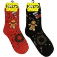 thumbnail image 1 of Foozys Women’s Crew Socks | Gingerbread, Wreath, Stocking Novelty Socks | 2 Pair, 1 of 6