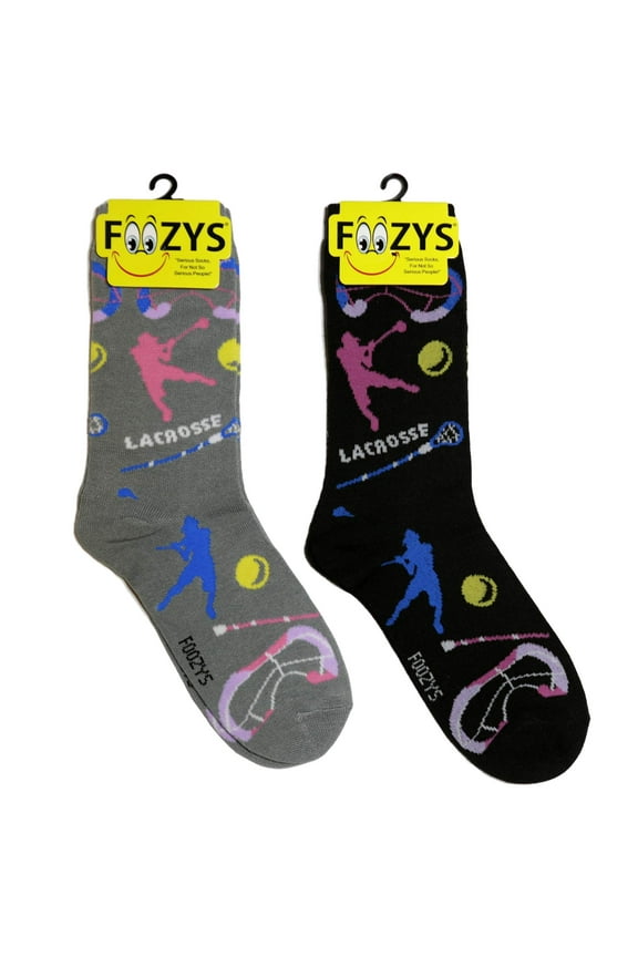 Women’s Crew Socks | Lacrosse Fun Sports Novelty Socks | 2 Pair