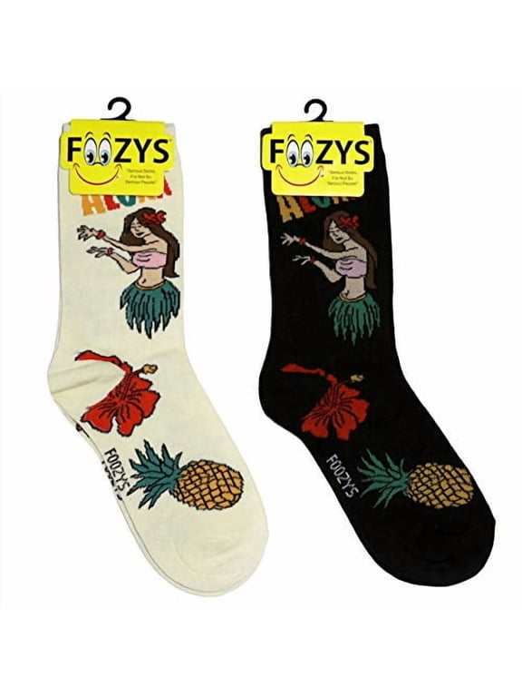 Women’s Crew Socks | Cute Sea Turtle Island Oasis Novelty Socks | 2 Pair