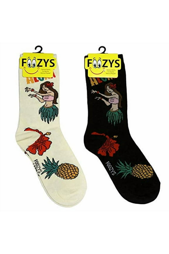 Women’s Crew Socks | Cute Sea Turtle Island Oasis Novelty Socks | 2 Pair