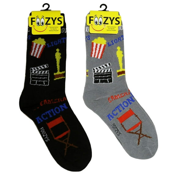Foozys Women’s Crew Socks | Hollywood Fun Cool Style and Novelty Socks | 2 Pair
