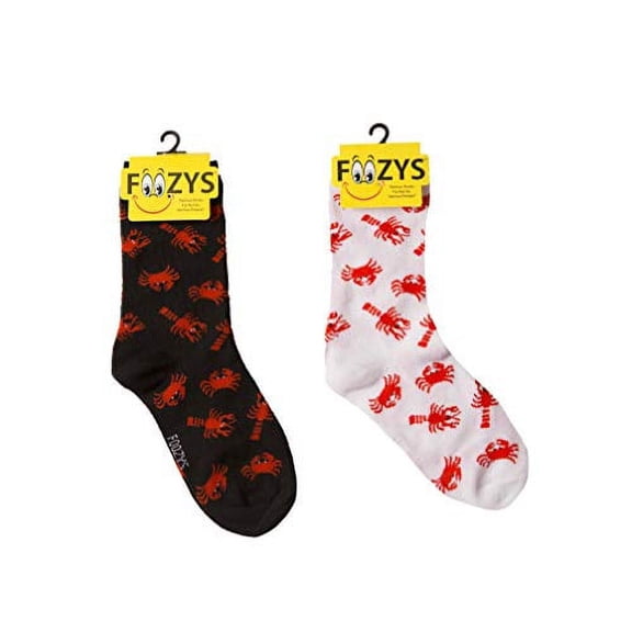 Foozys Women’s Crew Socks | Lobsters & Crabs Island Oasis Novelty Socks | 2 Pair