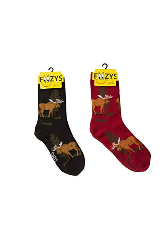 Women’s Crew Socks | Maine Moose Fun Designs Novelty Socks | 2 Pair