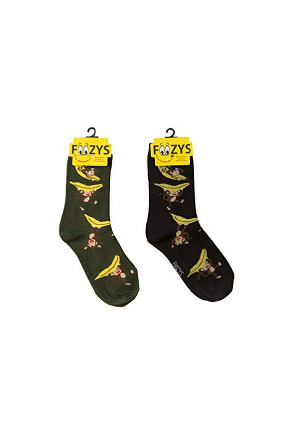Women’s Crew Socks | Monkeys & Bananas Farm Animal Novelty Socks | 2 Pair