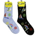 thumbnail image 1 of Foozys Women’s Crew Socks | Sailing Away Tropical Island Novelty Socks | 2 Pair, 1 of 6