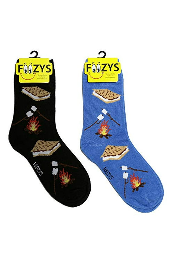 Womens Crew Socks | Smores Fun Sweet Treats Novelty Socks | 2 Pair