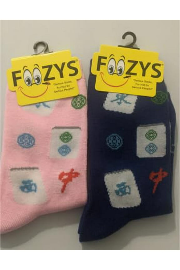 Women's Mahjong Themed Novelty Socks 2 Pairs Included in Two Colors