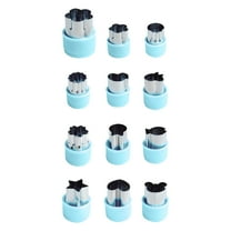 Foqnuq 12-Piece Stainless Steel Biscuit Cutters Set, Decorative Vegetable & Fruit Shaped Knives, Kitchen Carving Tools for Baking & Food Presentation