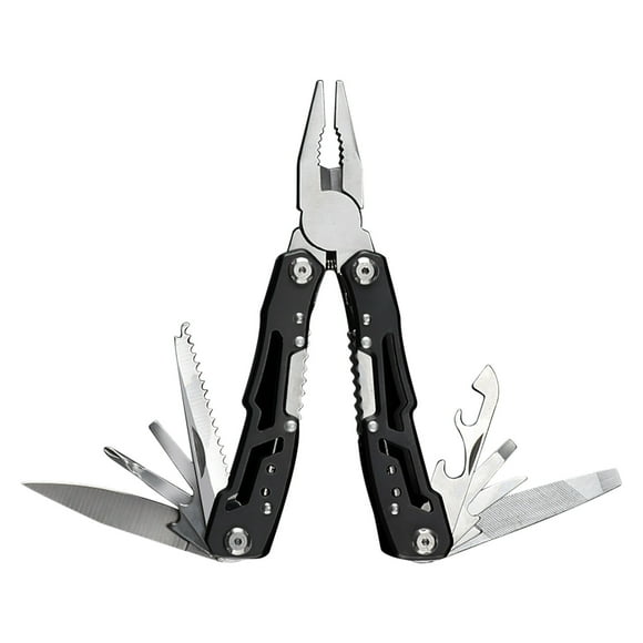 Foqnuq 12-in-1 Multi-Tool Pliers, Stainless Steel Pocket Knife, Survival & Camping Gear with Lock, Compact Outdoor Tool Set