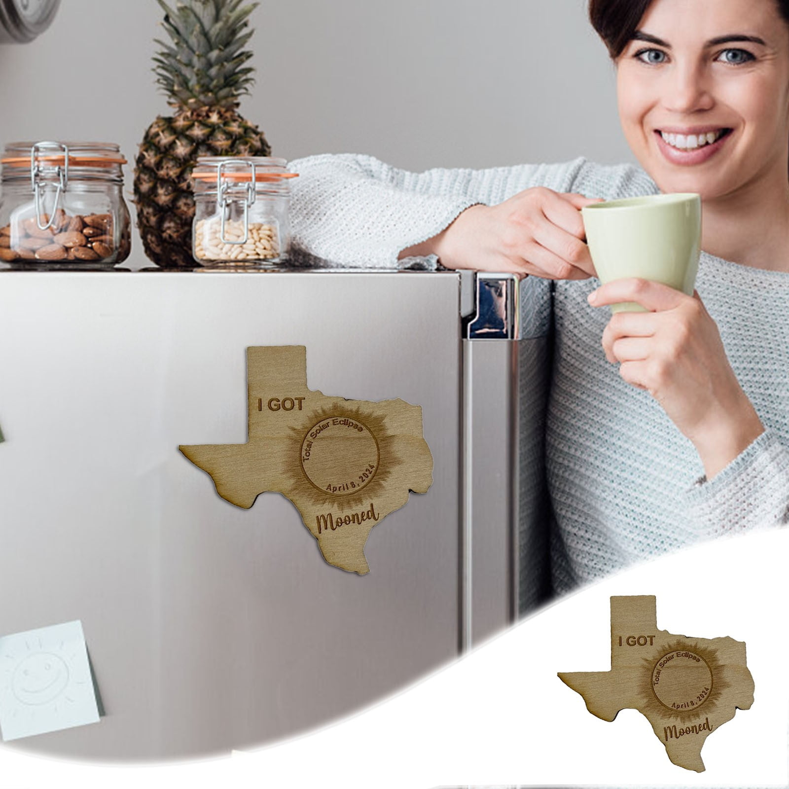 Foqnuq 2024 Solar Eclipse Refrigerator Sticker Indiana State