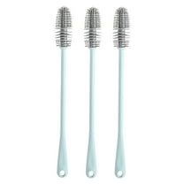 Foqnuq 3-Pack Long Handle Silicone Cup Brush Set for Stain-Free Cleaning | Multi-Use Plastic Cup Scrubber for Glasses, Bottles, and Vases | Easy to Store and Wash
