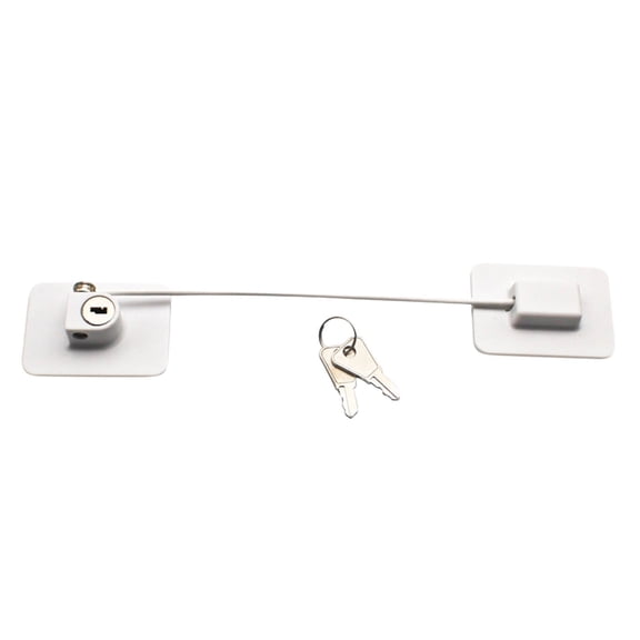 Foqnuq 304 Stainless Steel Child Window Restrictor Lock, Keyed Knob, 18cm Cable, for Baby Safety, Fits Windows & Doors