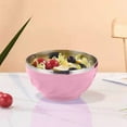 thumbnail image 1 of Foqnuq 304 Stainless Steel Double Layer Bowl Insulated Colorful Soup Rice Bowl Suitable for Home Use Durable Easy to Clean Temperature Retention, 1 of 6