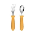 thumbnail image 1 of Foqnuq 304 Stainless Steel Fork and Spoon Set with Silicone Handle, Baby Feeding Utensils, Self-Eating Training Set, Dishwasher Safe, Non-Slip Design, 1 of 5