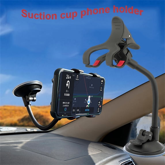 Foqnuq 360° Rotatable Car Phone Holder Suction Mount for Dashboard and Windscreen, Universal Fit for Most Smartphones, Easy Installation