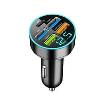 Foqnuq 4USB 66W Fast Car Charger, Multi-Port PD Mobile Phone Charger for Cars, Compact & Safe Auto Charger