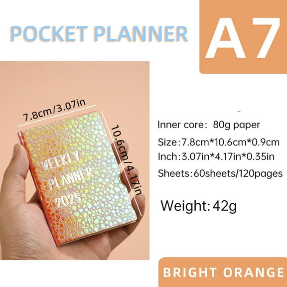 Foqnuq A7 Mini Notebook Organizer Planner, Daily Travel Diary, 2025 Daily Scheduler, Flexible Paper Notebook, 120 Pages for Work & Personal Use