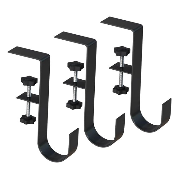Foqnuq Adjustable Heavy Duty Brick Hanger - Stocking & Garland Hook, Black, 0.6-2.4, Double Hook Design for Mantels, Parties, and Home Decor