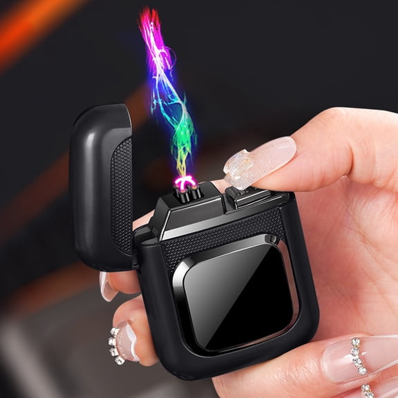 Foqnuq Alloy Electric Lighter USB Fast Charging Windproof Slider with LED Display Cool Lighting Effect for Outdoor and Everyday Use