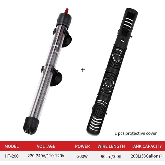 Foqnuq Aquarium Heater, Automatic Constant Temperature, Explosion-proof Quartz Glass, Intelligent Control, for Fish Tanks and Turtle Tanks
