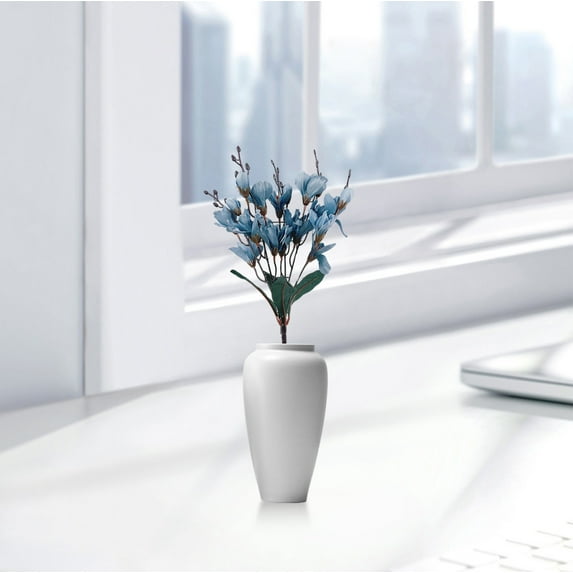 Foqnuq Artificial Magnolia Flower Stems Real Touch Faux Floral Arrangement Home Decor Centerpiece for Living Room Table Decoration