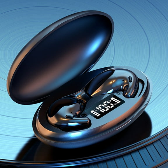 Foqnuq Bluetooth Headset Wireless Earbuds with Digital Display, Comfortable In-Ear Design, 5 Hours Talk Time, Compatible with All Bluetooth Devices