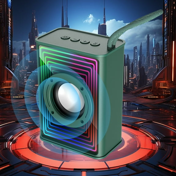 Foqnuq Bluetooth Speaker Colorful Ambient Light Mini Subwoofer 5W Portable Outdoor Car Desktop Audio 12 Hours Playback Plastic Design