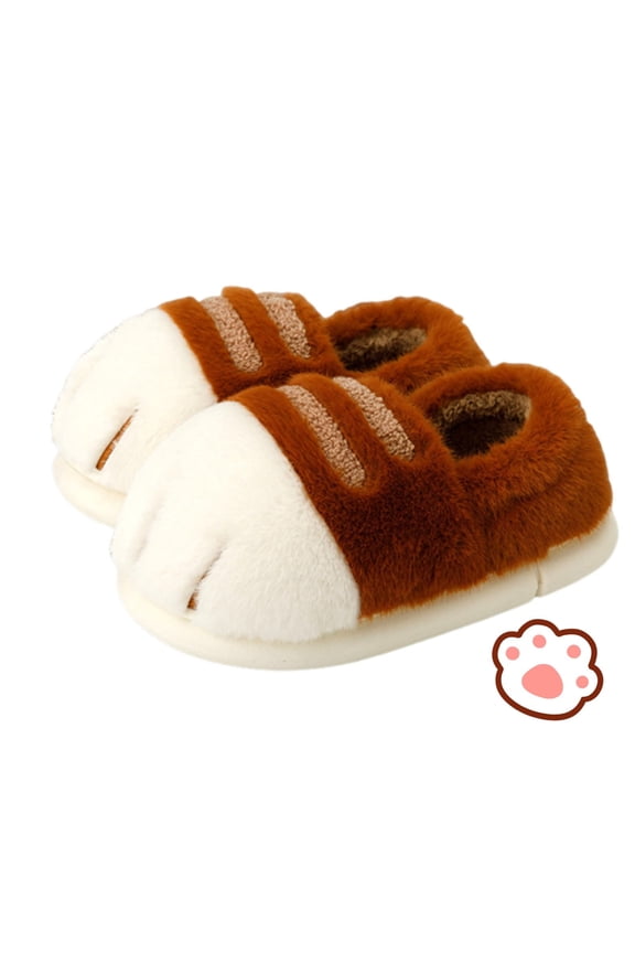Cats Paw Slippers - Soft Faux Fur, Comfortable Support, Indoor & Outdoor Use, Non-Slip Sole, Cozy Footwear for Cat Lovers