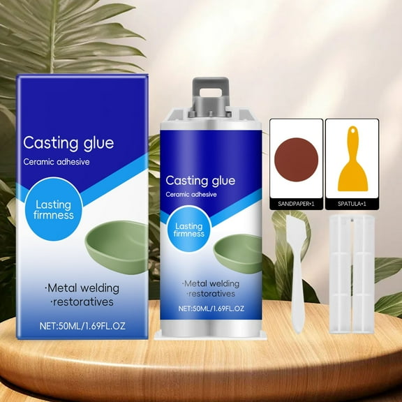 Foqnuq Ceramic Adhesive 50ml Multifunctional Repair Glue Strong Bonding Epoxy for Ceramics, Porcelain, Tiles, Glass, Plastics