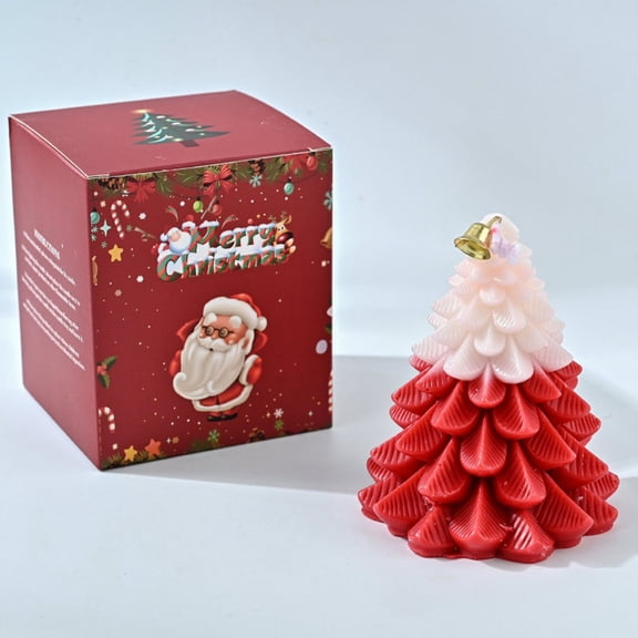 Foqnuq Christmas Tree Scented Candle, Aromatherapy Holiday Candle, Wax Christmas Tree Pillar, Decorative Tabletop Centerpiece, Birthday & Home Gift