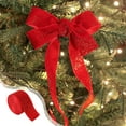 thumbnail image 1 of Foqnuq Christmas Wired Ribbon Rolls for Gift Wrapping | Decorative Craft Ribbons | Linen Material | Perfect for Tree, Presents, and Crafts | 2m Long, 1 of 6