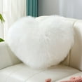thumbnail image 1 of Foqnuq Cute Heart Pillow Decorative Cushion Soft Faux Fur Pillow for Living Room, Bedroom, Office, and Sofa – Ideal Gift for Mother's Day, Weddings, and More, 1 of 6