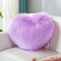 Foqnuq Cute Heart Pillow Decorative Cushion Soft Faux Fur Pillow for Living Room, Bedroom, Office, and Sofa – Ideal Gift for Mother's Day, Weddings, and More
