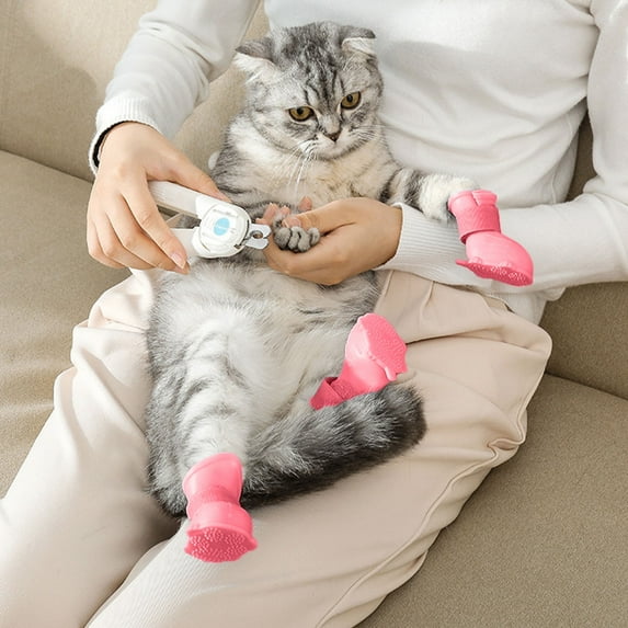 Foqnuq Dog Boots for Small Dogs, Adjustable Snow Booties, Paw Protection, Non-Slip Rubber Soles, Cozy Indoor/Outdoor Use, Winter Walking, Pack of 4