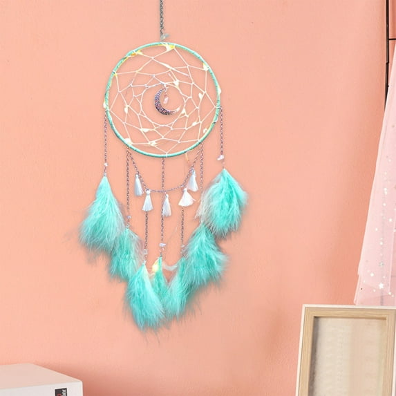 Foqnuq Dreamcatcher Wind Chime with Lights, Decorative Chain for Home Décor, Unique Gift for Dreamers, Whimsical Hanging Ornament in Various Colors