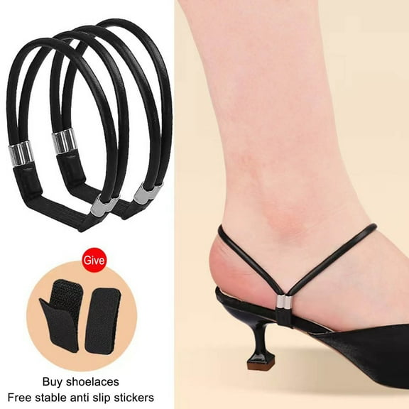 Foqnuq Elastic High Heel Shoe Straps, Replacement Rhinestone Ankle Straps, Antiloose High Heel Accessories, Adjustable High Heel Comfort, Blister Prevention