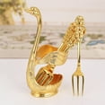 thumbnail image 1 of Foqnuq Elegant Gold & Silver Fruit Fork Set with Base | Creative Metal Cutlery for Dining & Decor | Gift-Ready Spoon Collection, 1 of 6