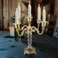 thumbnail image 1 of Foqnuq European Style Metal Candle Holder, Candlestick Taper Stand Vintage Electroplated Finish Romantic Wedding Centerpiece Table Dinner Decor, 1 of 7
