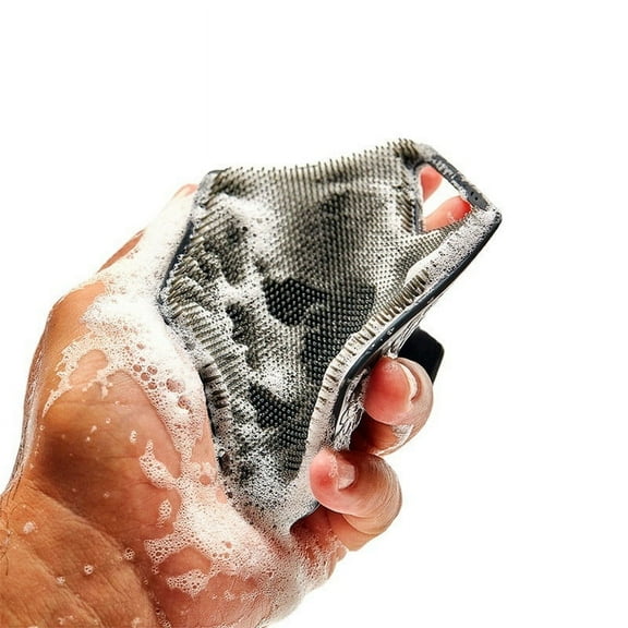 Foqnuq Exfoliating Silicone Body Brush for Shower & Bath | Reusable Wash mitt with Suction Cup & Hook | Easy Clean Exfoliator for Skin & Hair Washing